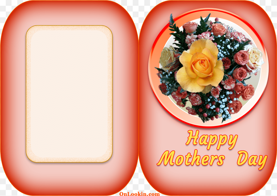 Happy Mothers Day Apricot Rose Flower A4 Card Mother39s Day, Plant, Mail, Greeting Card, Flower Bouquet Png