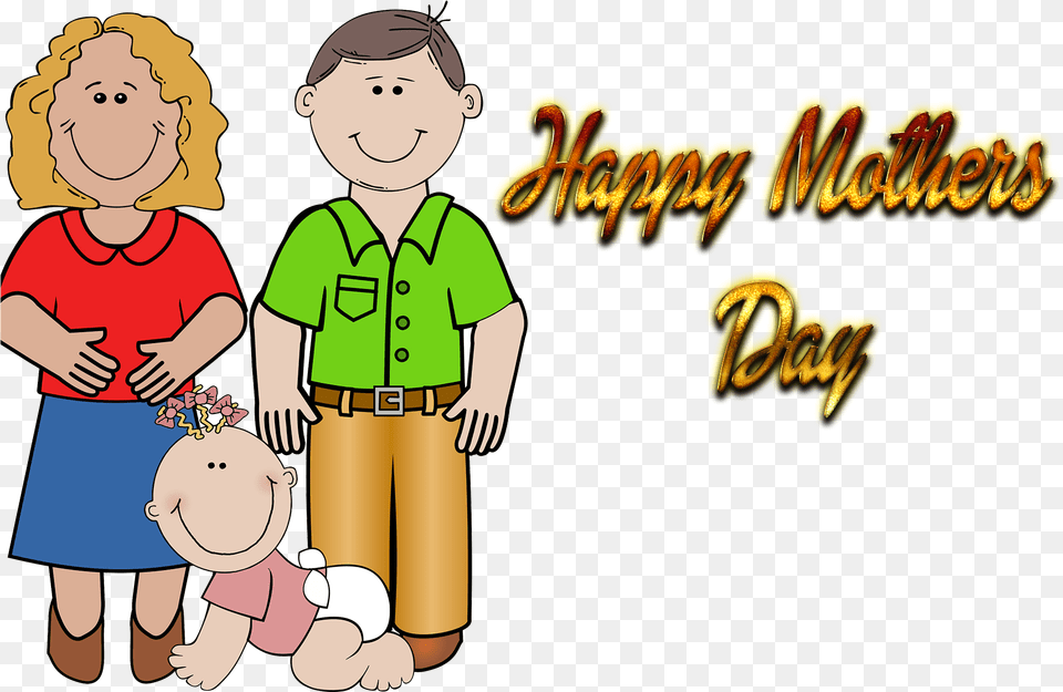 Happy Mothers Day Background Mom And Dad Free Clipart, Book, Comics, Publication, Baby Png Image