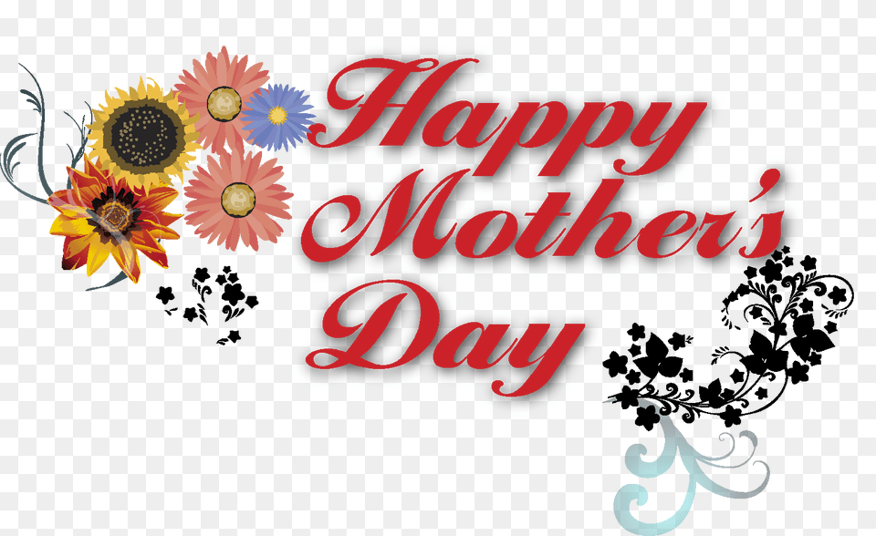 Happy Mothers Day Banner Text, Flower, Plant, Sunflower, Art Png Image
