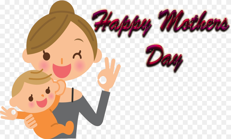 Happy Mothers Day Free Cartoon, Baby, Person, Face, Head Png