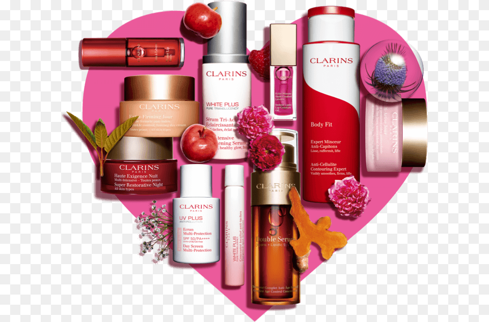 Happy Motheru0027s Day Clarins Hair Care, Bottle, Lotion, Lipstick, Cosmetics Png Image