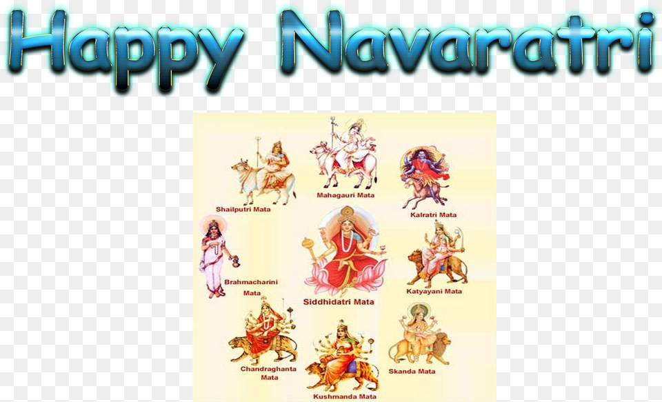 Happy Navaratri Hd Pics 9 Days Of Navratri Devi Names, Book, Comics, Publication, Adult Free Transparent Png