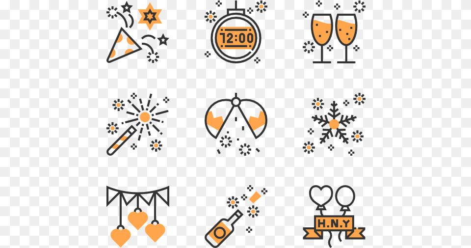 Happy New Year, Symbol, Logo Free Transparent Png