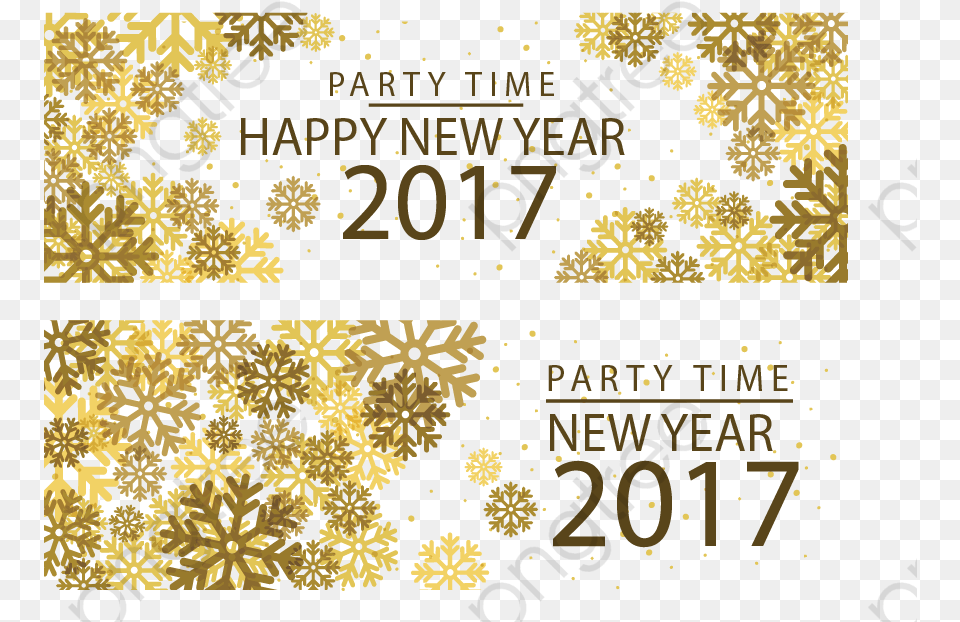 Happy New Year 2017 Golden Party Banner Vector Graphic Design, Art, Floral Design, Graphics, Pattern Free Png Download