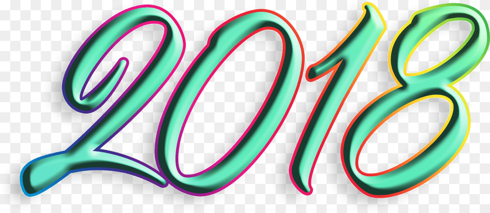 Happy New Year 2018 4k Wallpapers And Happy New Year Calligraphy, Light, Neon, Smoke Pipe, Text Png Image