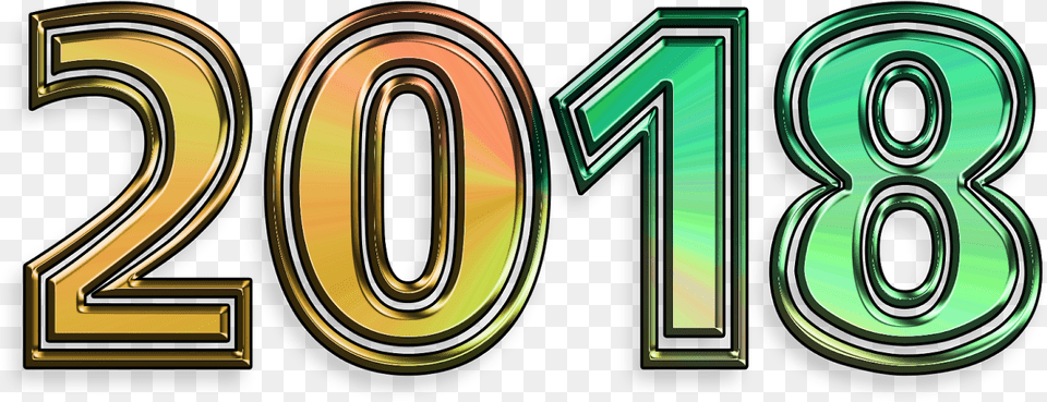 Happy New Year 2018 Beach Circle, Number, Symbol, Text Png