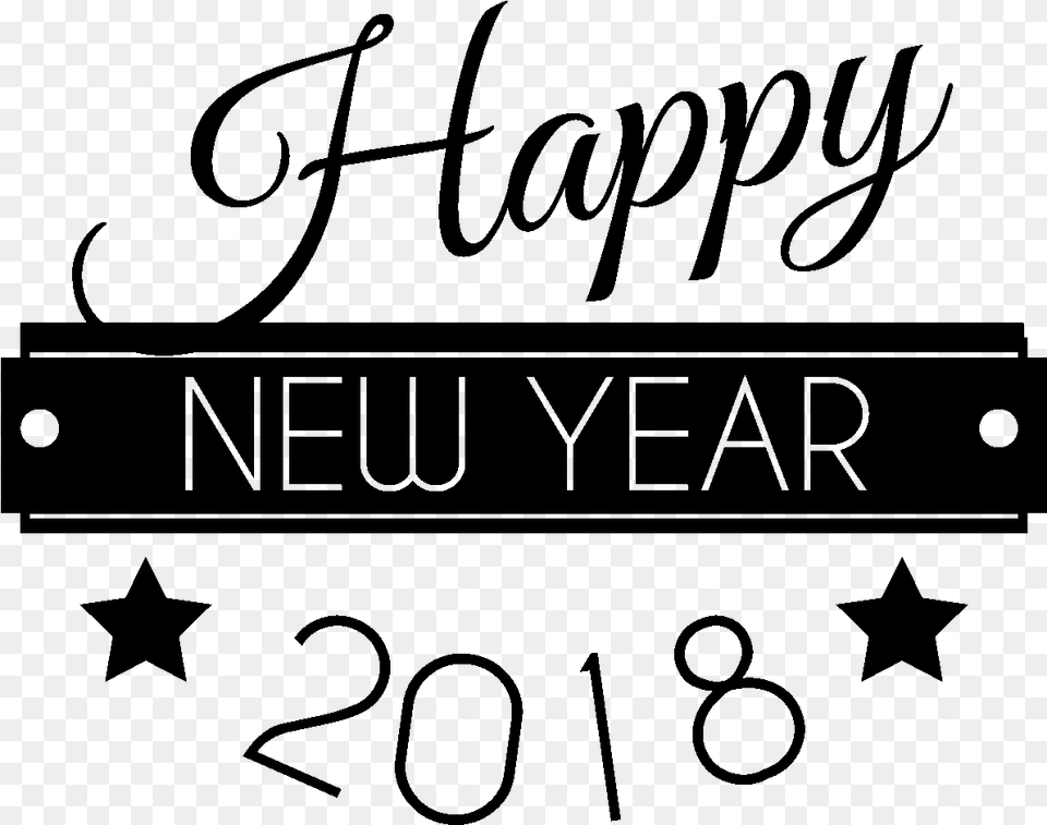 Happy New Year 2018 Dessin, Gray Png Image