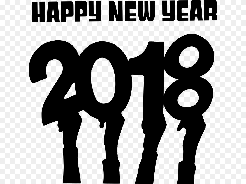 Happy New Year 2018 Hands, Number, Symbol, Text Free Png