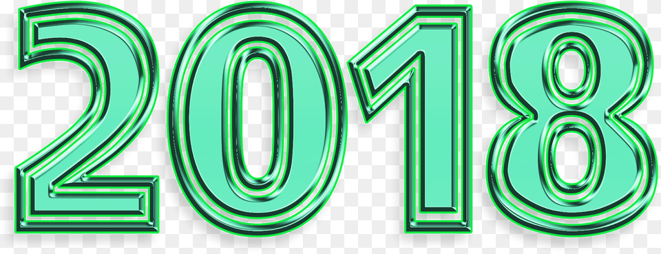 Happy New Year 2018 In Advance Graphic Design, Green, Number, Symbol, Text Free Transparent Png