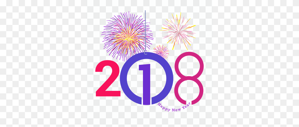 Happy New Year 2018 Stickers Messages Sticker 8 Art, Fireworks, Text, Number, Symbol Free Png