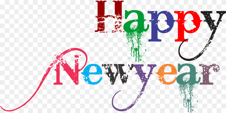 Happy New Year 2018 Text Graphic Design Png Image