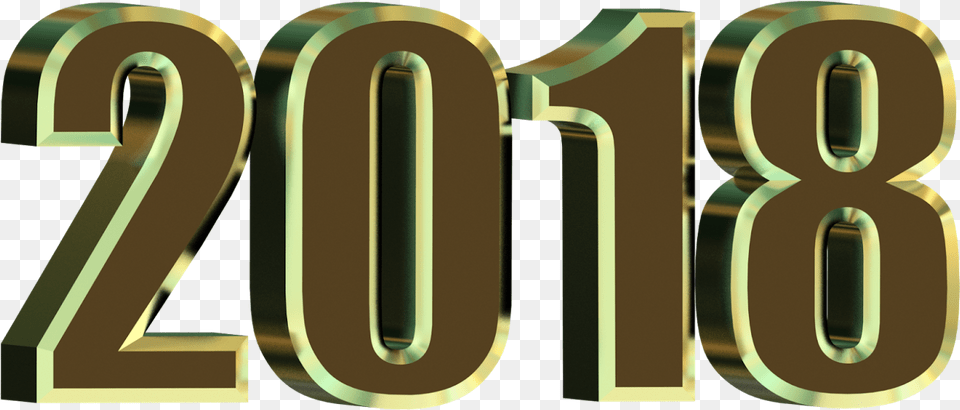 Happy New Year 2018 Text Graphic Design, Number, Symbol Free Transparent Png