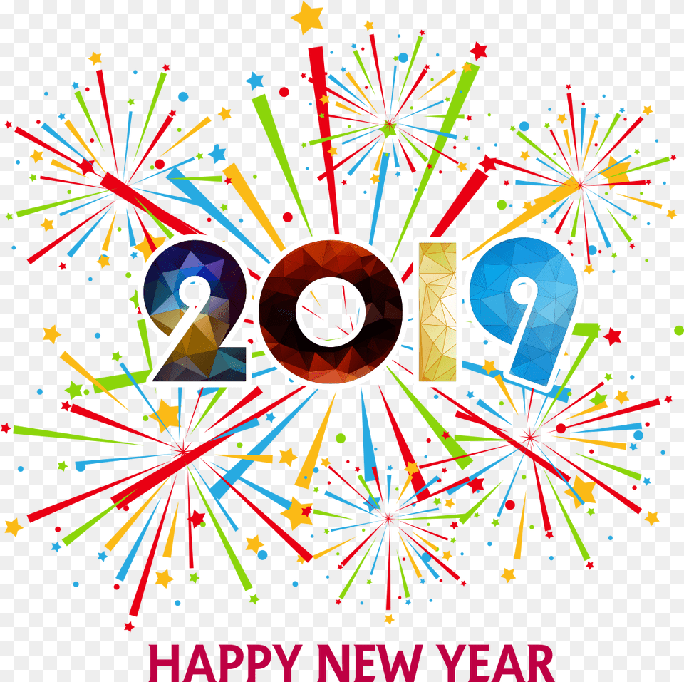 Happy New Year 2019, Art, Graphics, Machine, Wheel Png Image