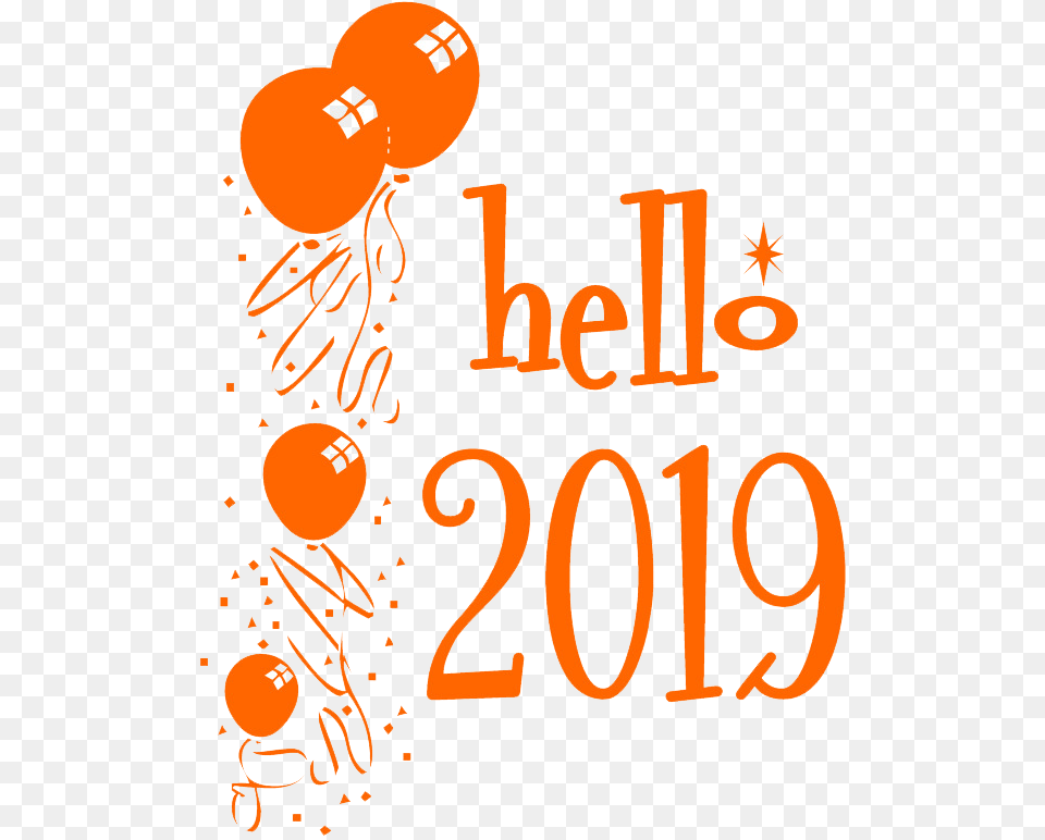Happy New Year 2019, Balloon, Person, Text Free Transparent Png