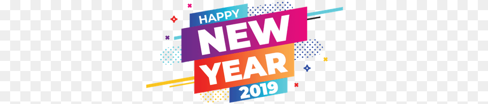 Happy New Year 2019 Colourful Transparent Stickpng New Year Clipart, Scoreboard Png Image