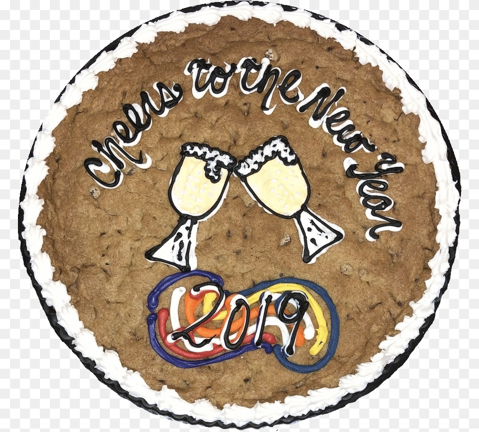 Happy New Year 2019 Custom Cookie Cake Illustration, Food, Sweets, Birthday Cake, Cream Png