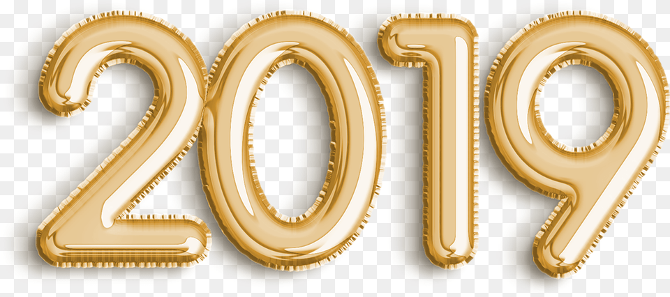 Happy New Year 2019 Gold, Number, Symbol, Text Png Image
