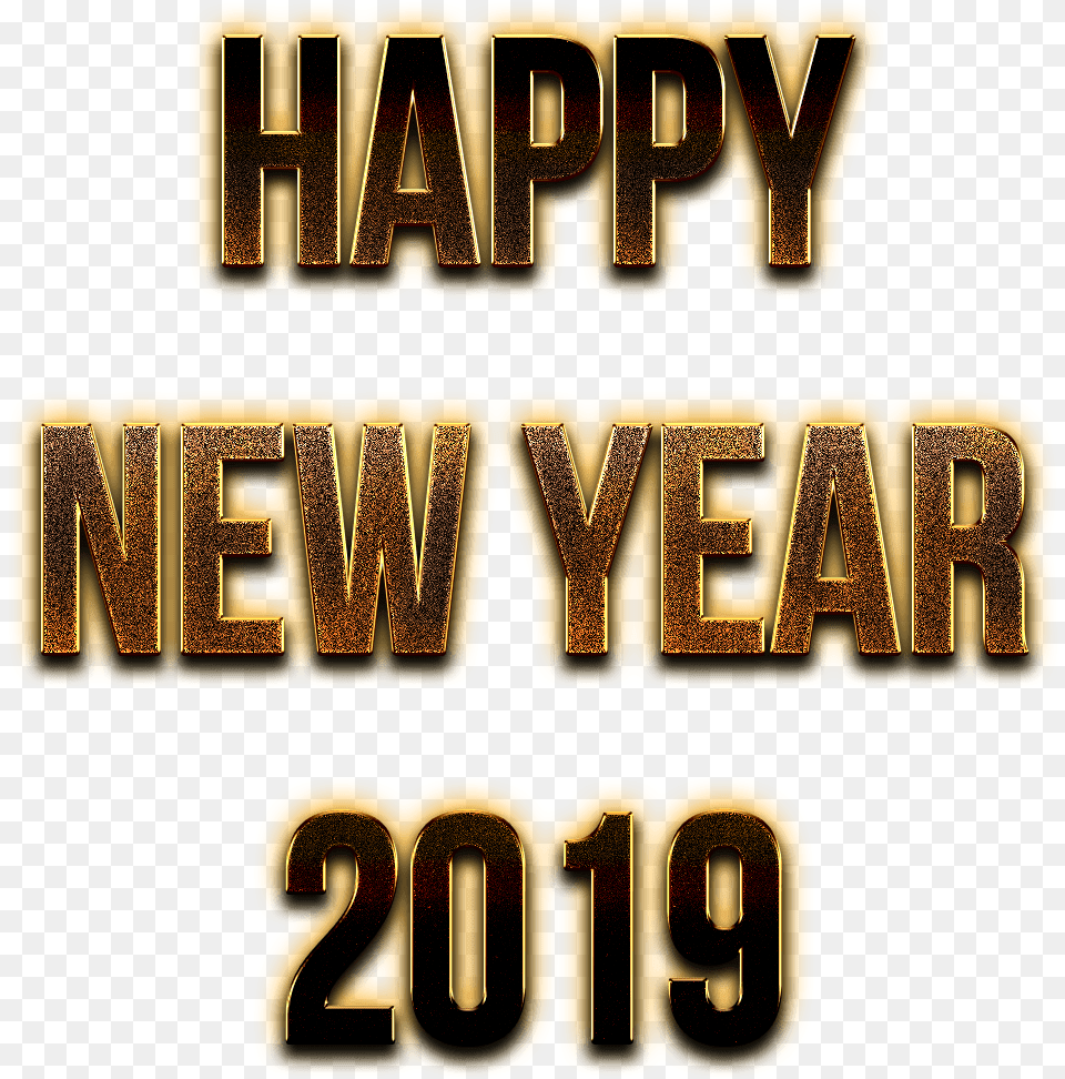 Happy New Year 2019 Golden Letters Happy New Year 2019 Letters, Text Free Transparent Png