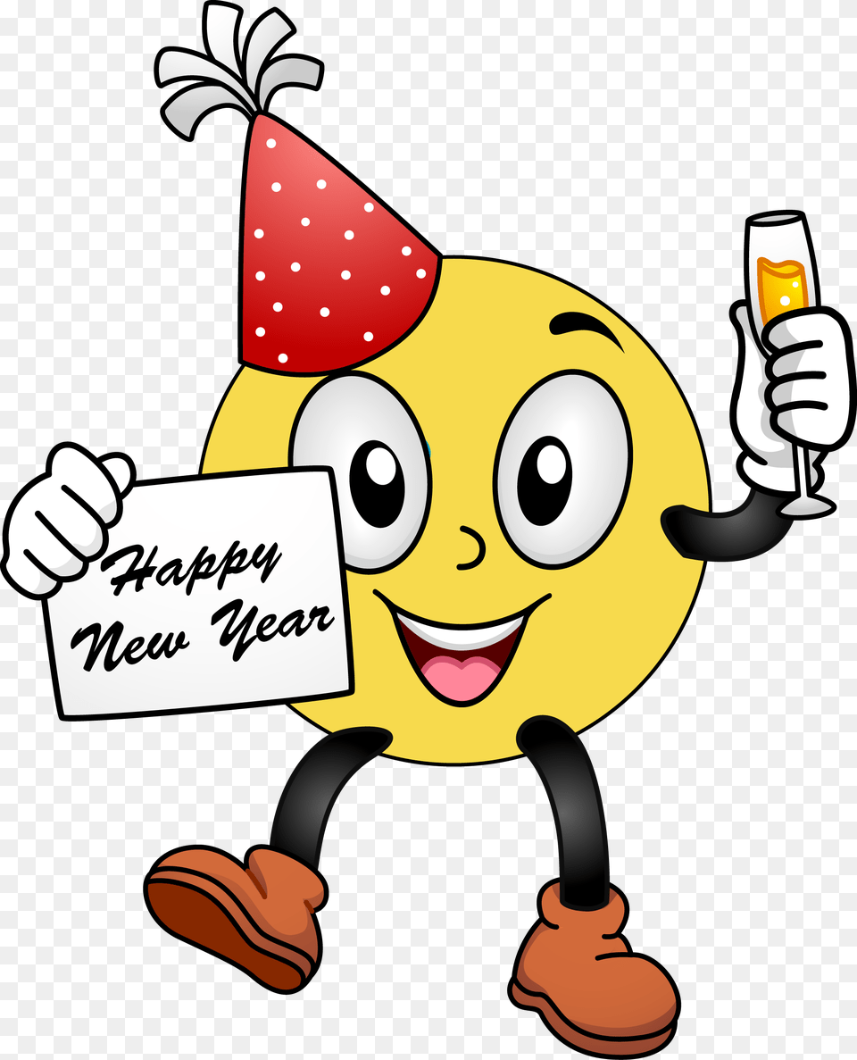 Happy New Year 2019 Smiley, Hat, Clothing, Cream, Birthday Cake Png