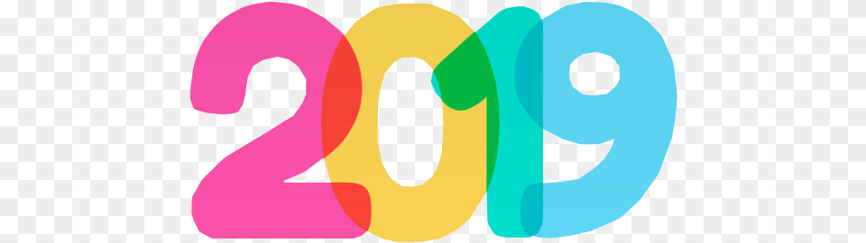 Happy New Year 2019 With Colorful Text Graphic Design, Number, Symbol Free Png