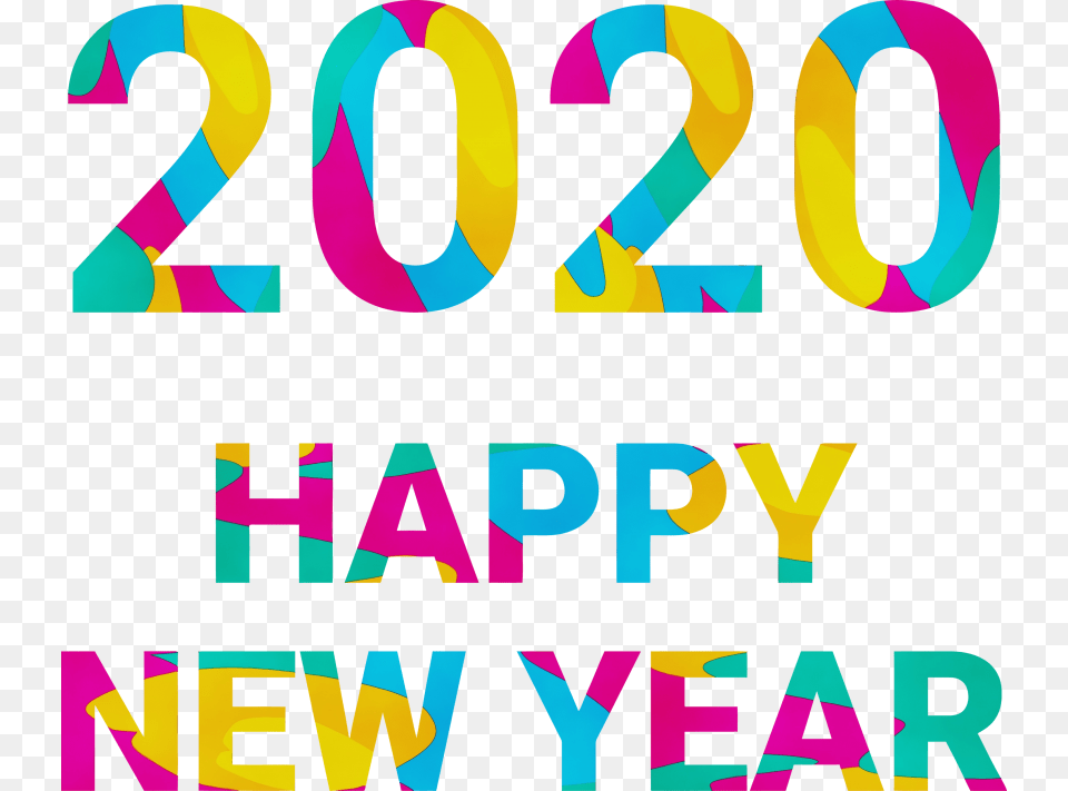 Happy New Year 2020, Text, Number, Symbol Free Png Download