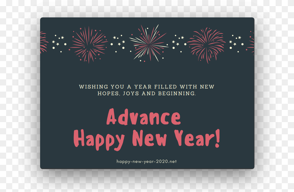 Happy New Year 2020 Best Friends Wishes Graphic Design, Fireworks, Advertisement, Business Card, Paper Free Png Download