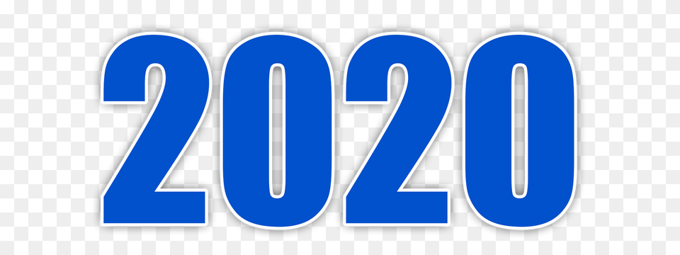 Happy New Year 2020 Blue Numbers, Number, Symbol, Text Free Png Download