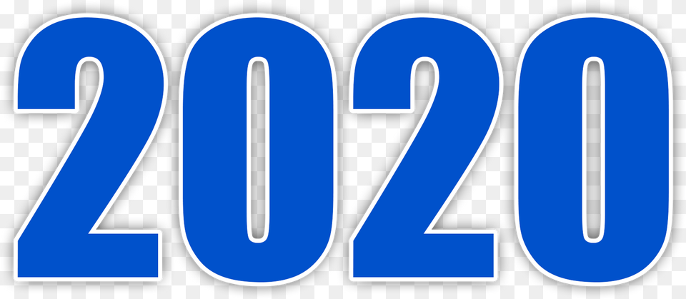 Happy New Year 2020 Blue Numbers Transparent Stickpng 2020 Blue Number, Symbol, Text Png Image