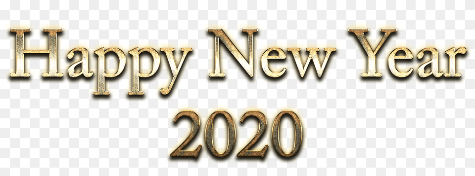 Happy New Year 2020 Classic Gold, Text, Bronze Png Image