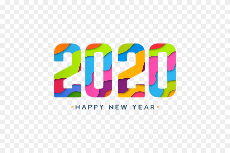 Happy New Year 2020 Colourful Design, Art, Text, Person Free Transparent Png