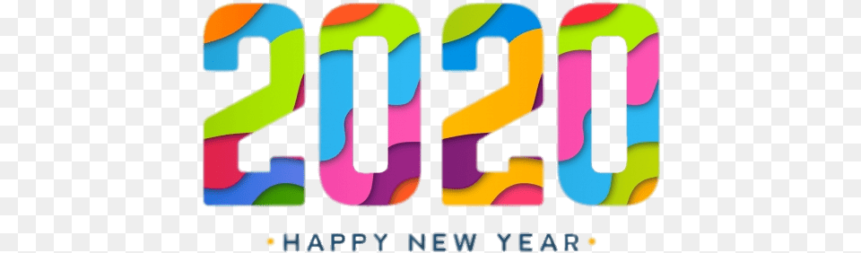 Happy New Year 2020 Colourful Design Graphic Design, Text, Number, Symbol, Art Png Image