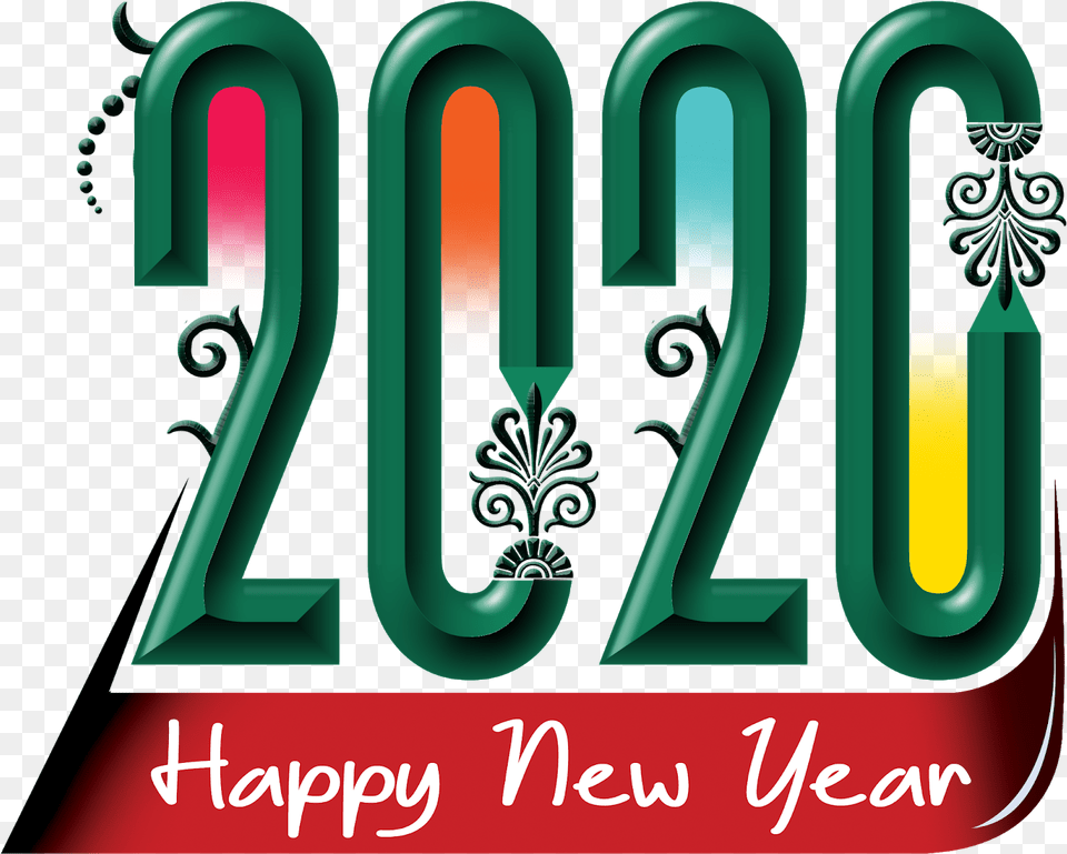 Happy New Year 2020 Dot, Text, Number, Symbol Png