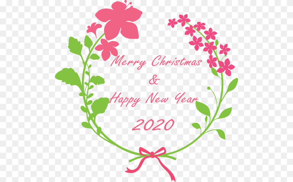 Happy New Year 2020 Flower, Greeting Card, Envelope, Mail, Pattern Png Image