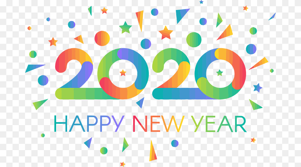 Happy New Year 2020 Art, Modern Art, Graphics, Pattern Free Png