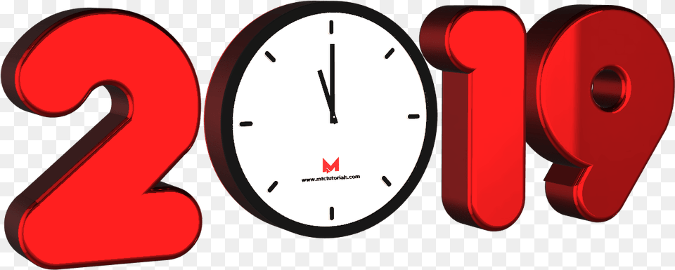 Happy New Year 2020 With Clock Download Mtc Quartz Clock, Analog Clock, Text Free Transparent Png