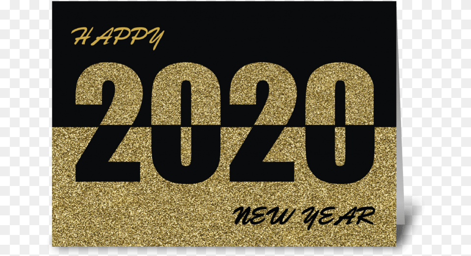 Happy New Year 2020 Gold Glitter Look Greeting Card Happy New Year 2020 Card, Mat, Doormat, Chess, Game Free Png