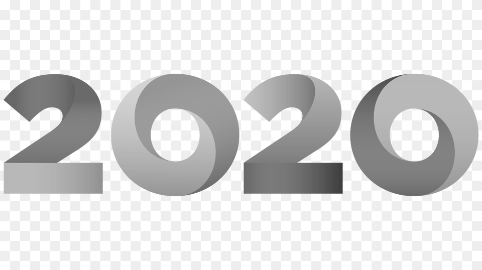 Happy New Year 2020 Grey Numbers, Symbol, Text, Number Free Png Download