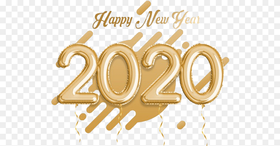 Happy New Year 2020 High Quality Image Illustration, Gold, Text, Number, Symbol Free Png