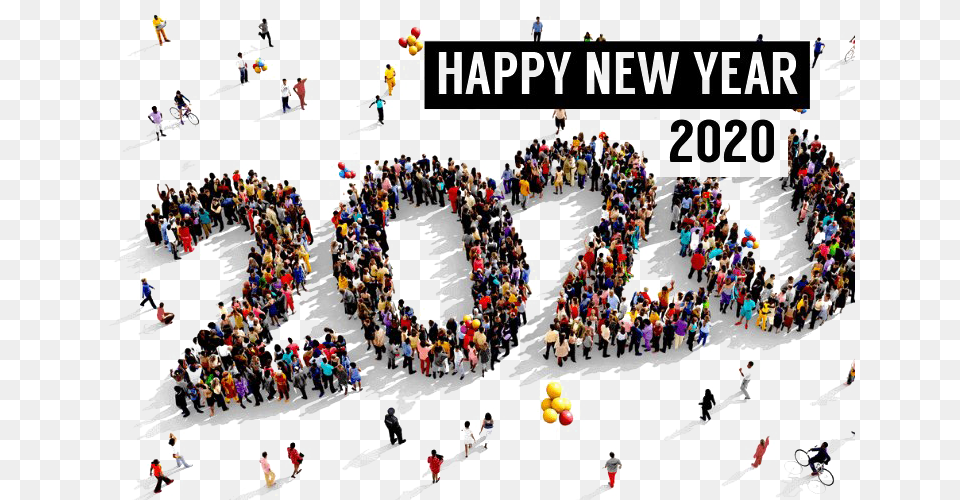 Happy New Year 2020 Image Happy New Year 2020, People, Person, Crowd, Bicycle Free Png