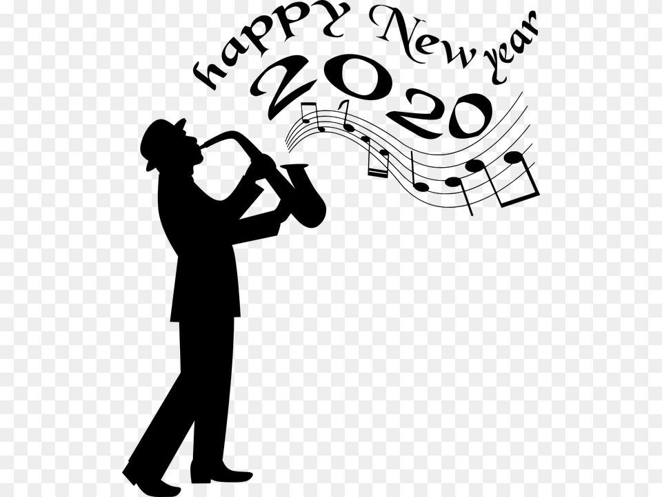 Happy New Year 2020 Music, Gray Free Png Download