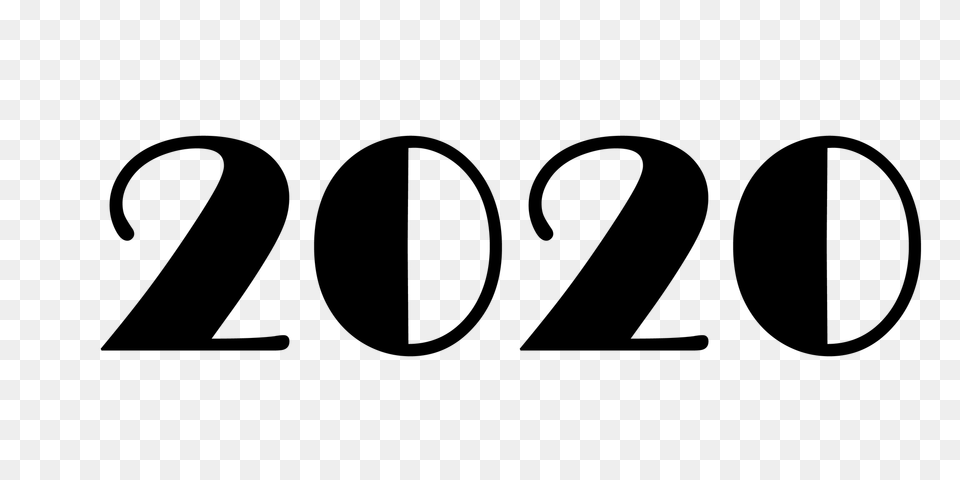 Happy New Year 2020 Retro Numbers, Gray Free Png Download