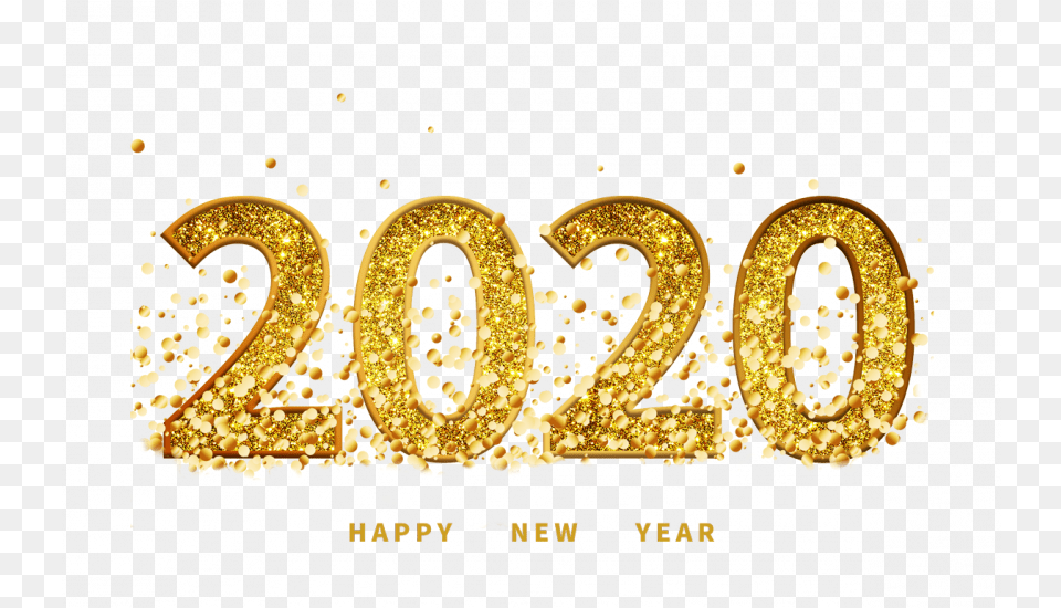 Happy New Year 2020 Text Hd Vector 12 Image 2020, Gold, Chandelier, Lamp, Number Png