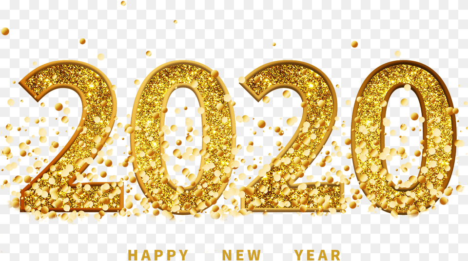 Happy New Year 2020 Text Images Dot, Gold, Chandelier, Lamp, Symbol Png