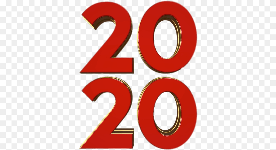 Happy New Year 2020 Two Rows, Number, Symbol, Text Png Image