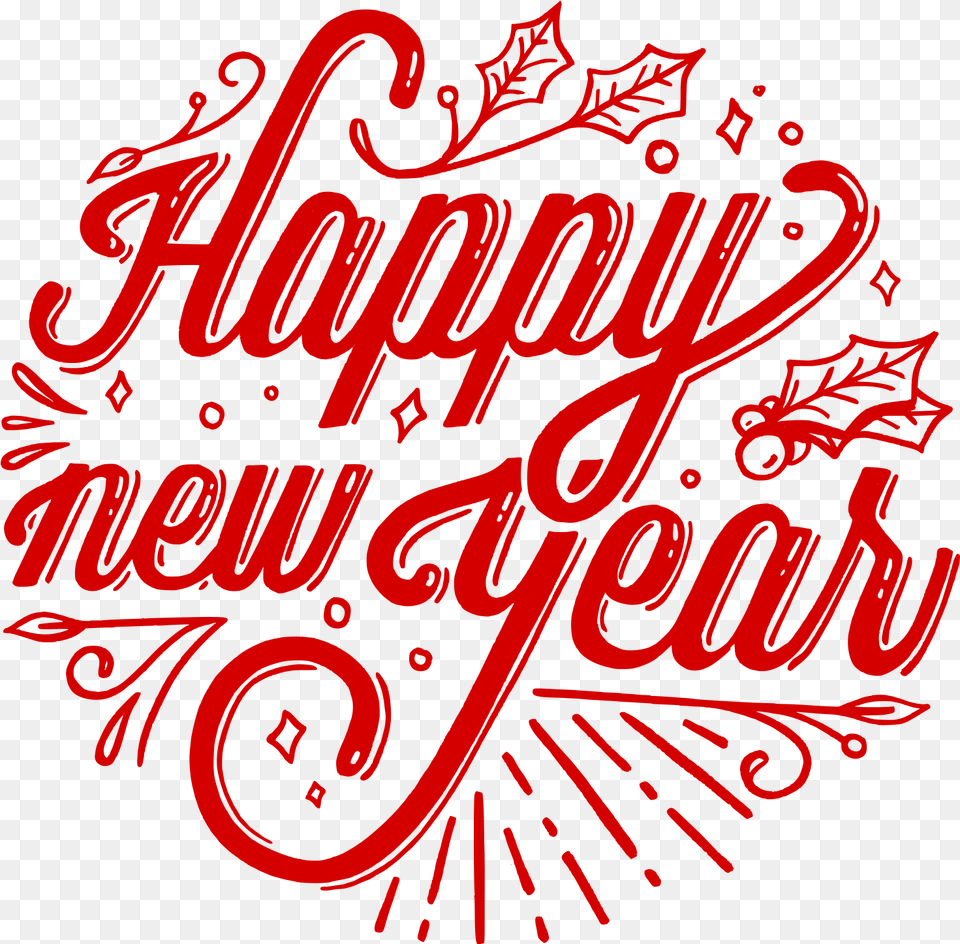 Happy New Year, Calligraphy, Handwriting, Text, Dynamite Free Png Download
