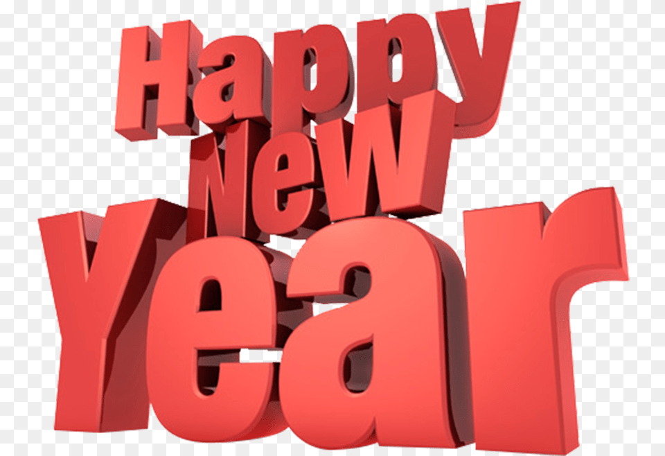 Happy New Year 3d Text Image Download Searchpng Happy New Year, Bulldozer, Machine, Symbol Free Transparent Png