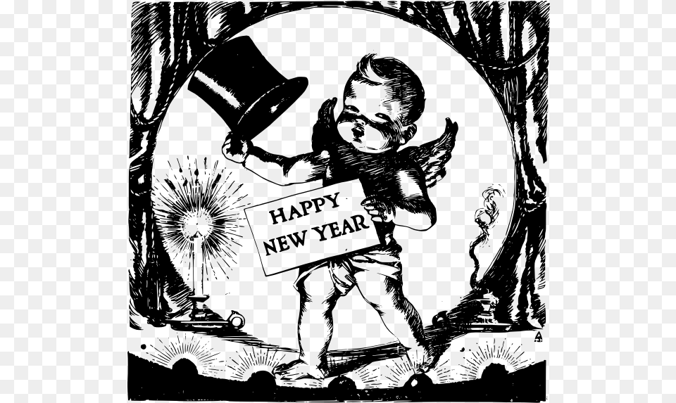 Happy New Year Baby New Years Baby 2020 Clip Art, Gray Png