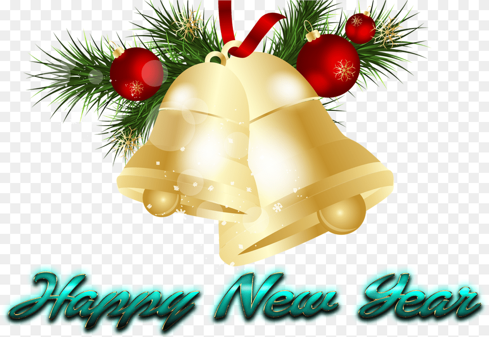 Happy New Year Background Christmas Jingle Bell, Chandelier, Lamp Free Transparent Png