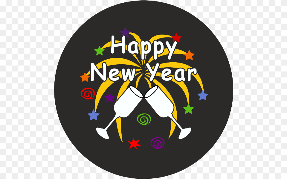 Happy New Year Badge Circle, Art, Graphics, Logo, Disk Free Transparent Png
