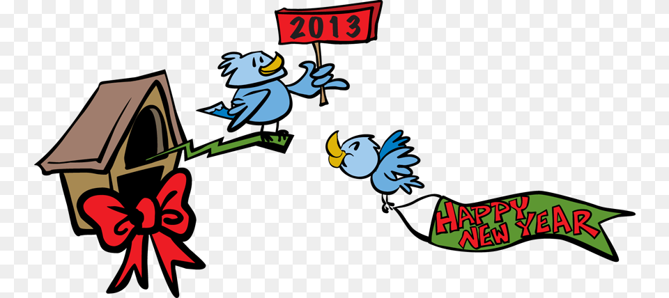 Happy New Year Banner, Cartoon Free Png